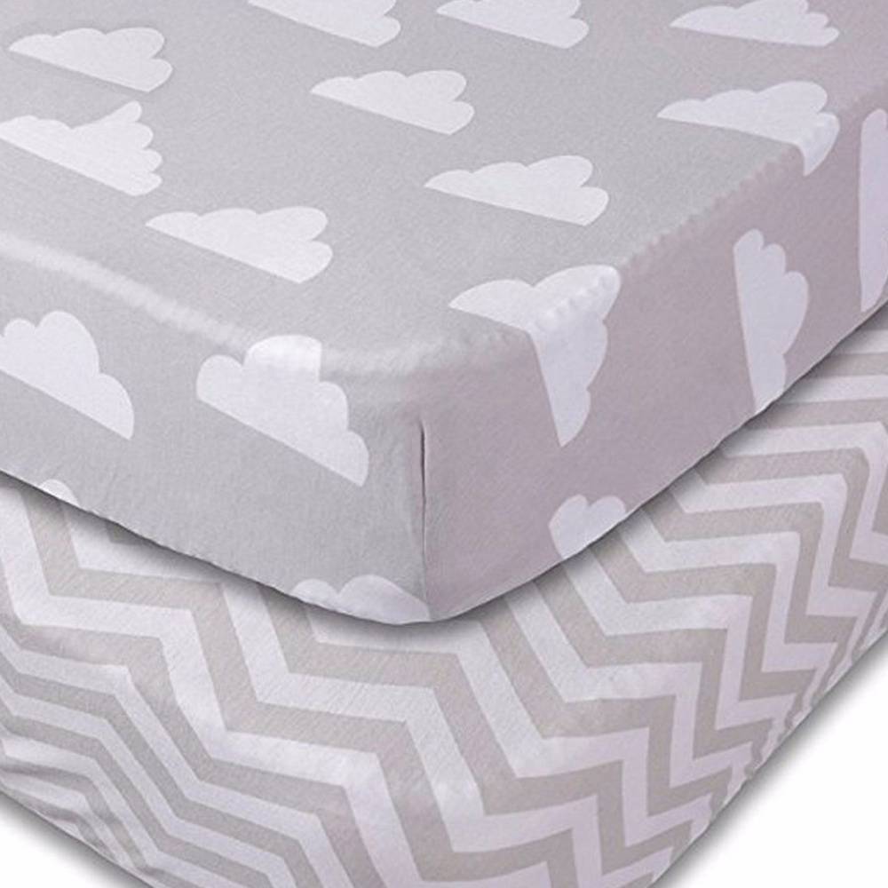 Factory Custom Amazon Hot Sale 100% Jersey Cotton Baby Fitted Crib Sheets